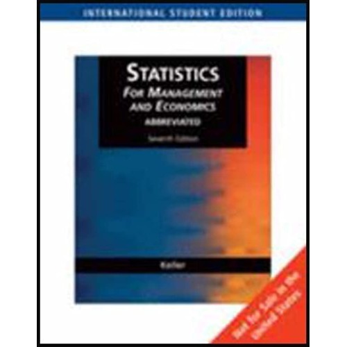 Statistics For Management And Economics Abbre...